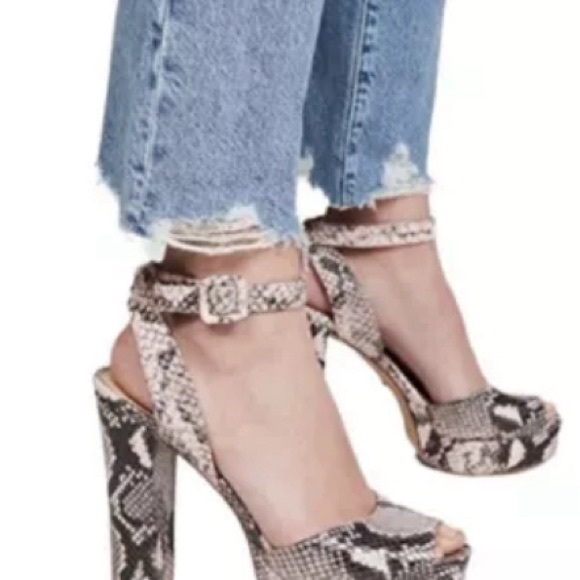 Perfect condition! Sam Edelman Snakeskin Platform Sandals size 8 - Picture 3 of 7